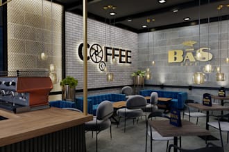 do 3d nightclub, 3d café interior design, lounge bar interior, and rendering