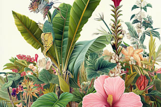 design vector botanical illustrations of flowers