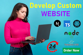 develop custom website with react, nextjs and tailwind css