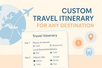design a custom travel plan for any destination worldwide