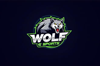 do awesome wolf e sports mascot logo design
