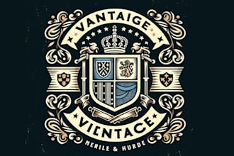 make vintage lion coat of arms vector logo