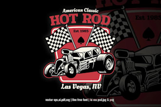 design vintage motocross classic car retro logo