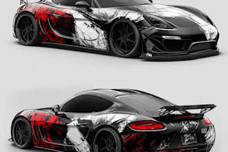 draw car wrap design, vehicle wrap design, van wrap design