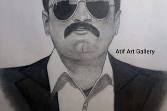 draw a realistic graphite pencil sketch