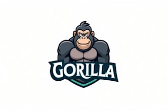 do awesome gorilla mascot logo design with business