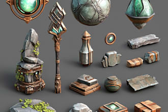 make 2d game assets props icon and objects