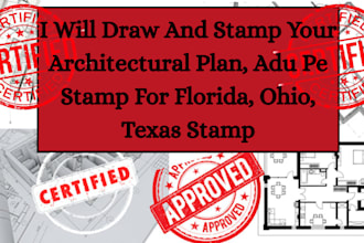 draw and stamp architectural plan, adu pe stamp for florida, ohio, texas stamp
