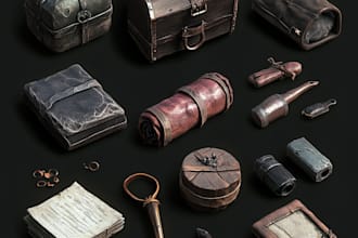 draw 2d game art, icons, props, objects, asset etc