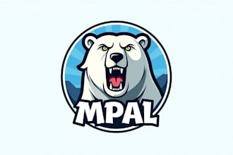 do polar bear roar mascot logo design