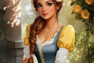 make a portrait into a disney style cartoon illustration