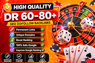 do high dr 60 to 80 SEO dofollow permanent backlinks