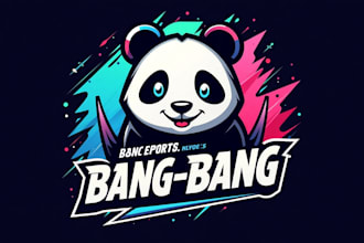 do awesome panda bang bang  logo for you in just two day