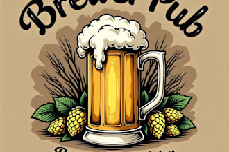 design high quality vintage brewery pub beer logo with fastest delivery