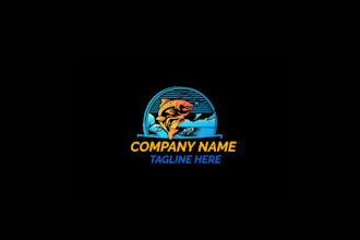 make a custom fishing logo for boat, shop, or outdoor brand