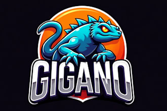 make unique blue iguana logo with my creative thinking