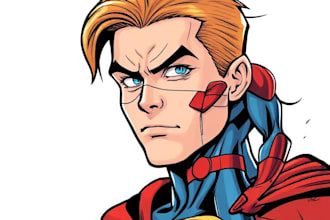 draw you a dc or marvel style comic book superhero character