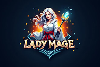 create amazing lady mage logo with free source file