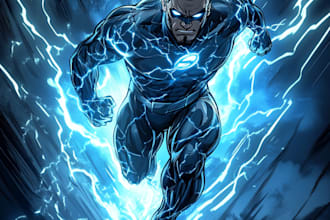 do a concept art superhero character design for anything