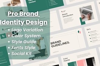 design your brand identity with logo, style guide, and asset
