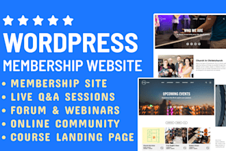 build, setup wordpress membership website, subscription website, lms website