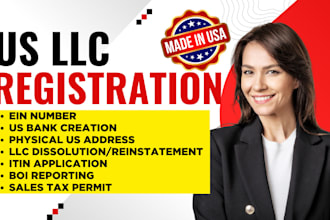 do llc registration, US llc registration ein number, boi with US bank for non us