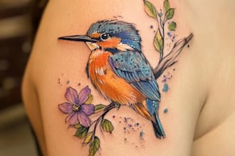 draw a unique graphic sketch tattoo design