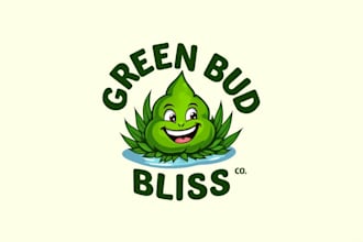 do awesome marijuana mascot logo design