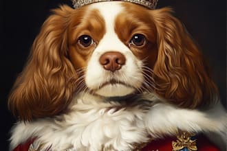 custom royal pet portrait historical renaissance for gift