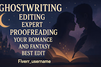 ghostwriting editing expert proof reading your romance, fantansy structural edit
