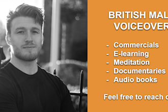 record a professional british male voice for documentaries and elearning