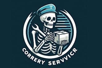 design custom skeleton courier service logo
