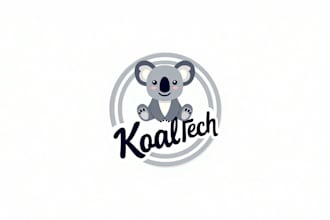 do awesome cute koala mascot logo design