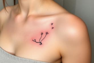 do custom minimalist tattoo design in a cute style