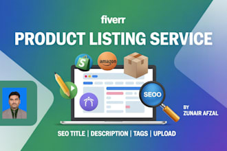 list product on shopify, woocommerce, or amazon with SEO