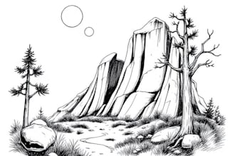 draw an illustration in a pen and ink style