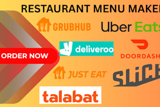 make online restaurant menus on ubereats, doordash, grubhub, delivero, uber eats