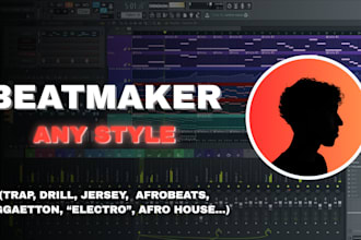 create a unique beat of trap, drill, jersey, reggaetton, afro, rnb et more