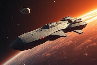 design a spaceship, sci fi illustration and sci fi art