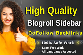 create high da sidebar blogroll seo dofollow backlinks homepage link building
