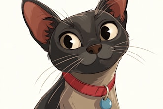 draw disney cartoon style couple,family,pet cartoon portrait