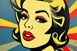 draw a retro pop art roy lichtenstein style