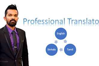 do translation and typing in english, sinhala and tamil