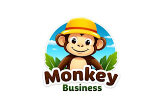 do awesome monkey bucket hat mascot logo design