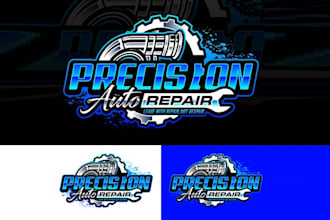 create a modern auto detailing, auto repair, and automotive logo design