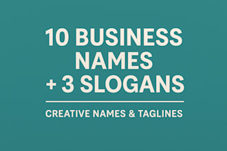 name your brand with 10 names and 3 unique taglines