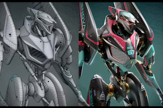 illustrate cool 3d style spaceship interiors or sci fi scenes within your budget