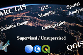 do gis mapping, spatial analysis with satellite image arcgis qgis