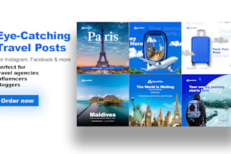 design travel social media posts and ads