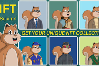 create a unique squirrel character nft art for you